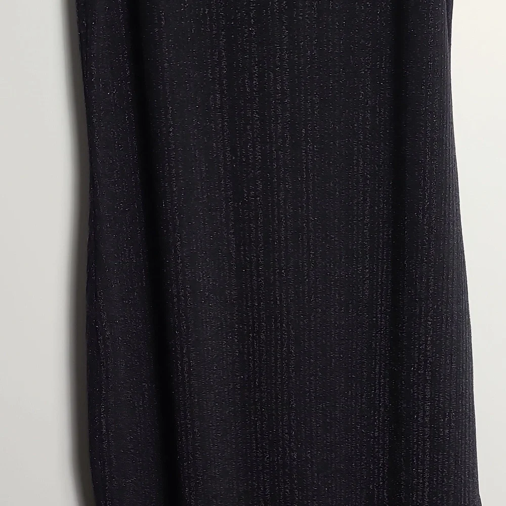 MICHAEL KORS Mock Neck Black Metallic Knit Size Small
